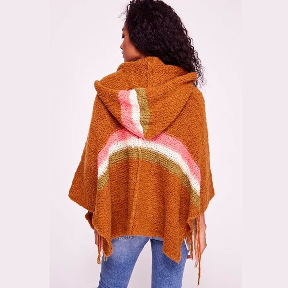 Free People Hooded Poncho Jacket - NEW - Picture 2 of 8